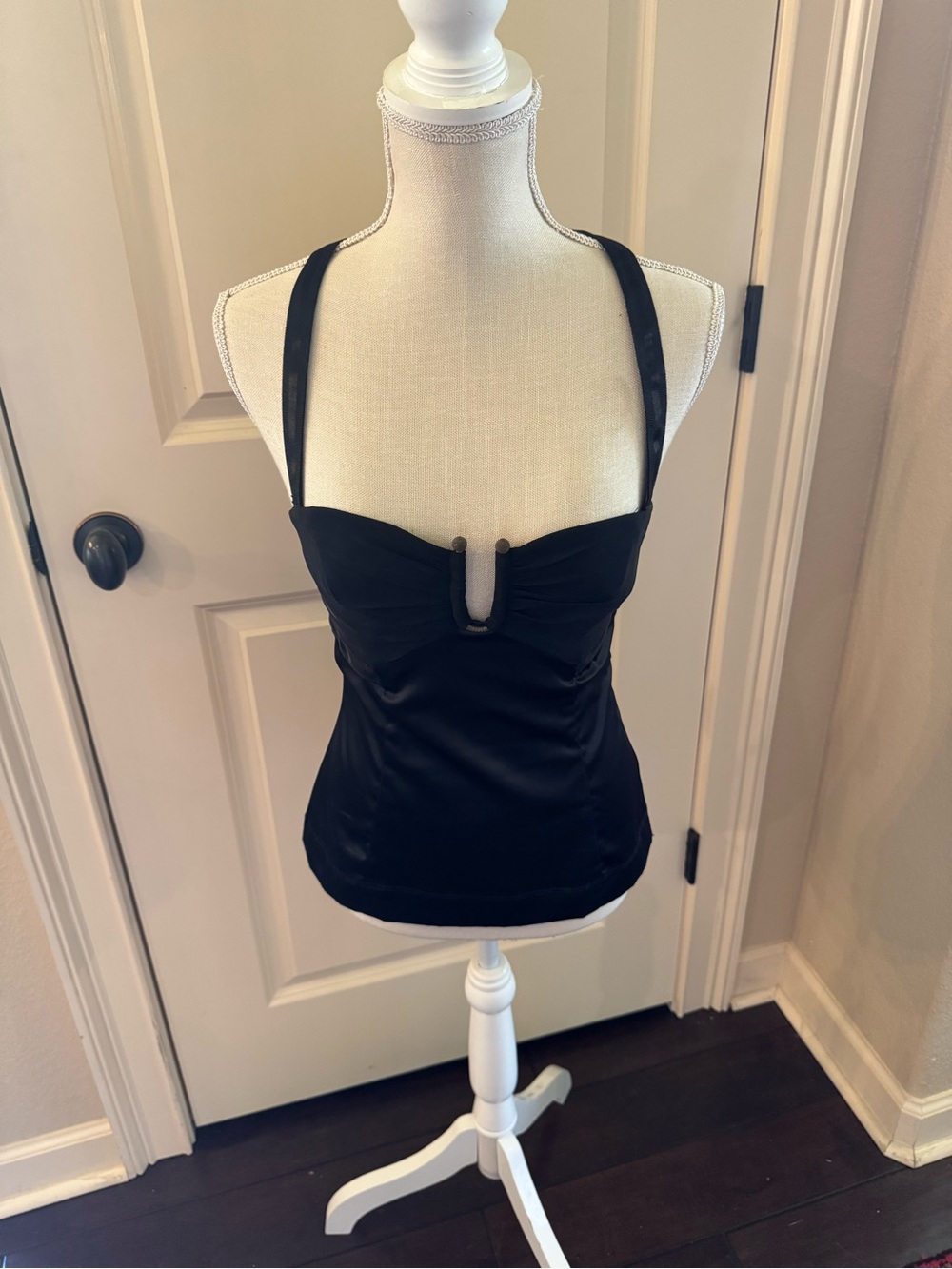 Roberto Cavalli/Just Cavalli Black Halter Corset Top